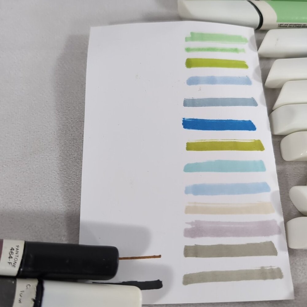 15 Pantone By Letraset Broad Nib Markers Vintage Blue Green Multicolor - Picture 3 of 9